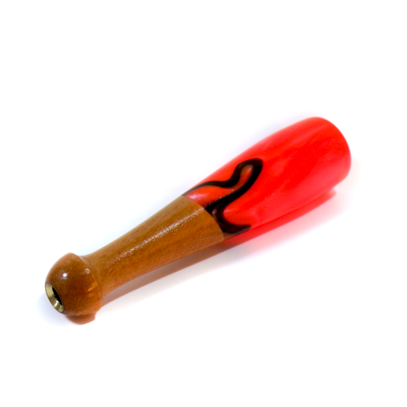 HOLDER-CLASSIC-WOOD-CILIEGIO-RESINA-ORANGE-FLUO- INTERNO-OTTONE-BOCCHINO-SIGARI-CARBONI-ATTIVI