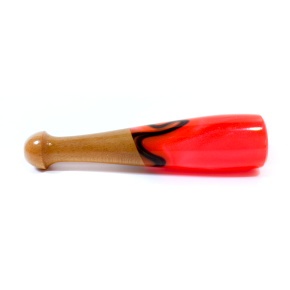 HOLDER-CLASSIC-WOOD-CILIEGIO-RESINA-ORANGE-FLUO- INTERNO-OTTONE-BOCCHINO-SIGARI-CARBONI-ATTIVI