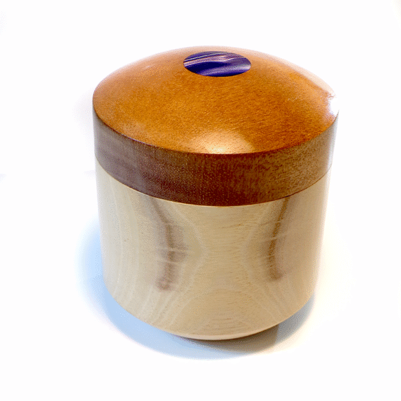 Wooden Jar in Noce Chiaro e Mogano e inserto Resina - immagine 3