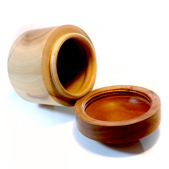 Wooden Jar in Noce Chiaro e Mogano e inserto Resina - immagine 4