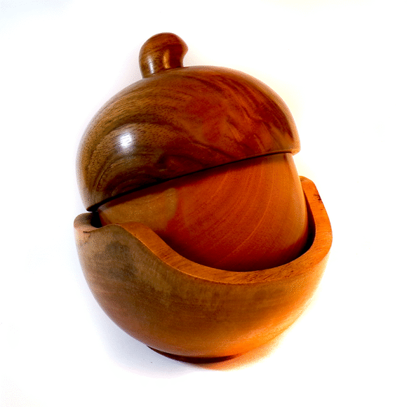 GHIANDA XXL - Wooden Jar in Noce e Ciliegio - immagine 3