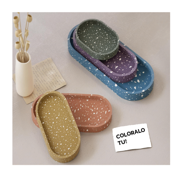 Kit Colora il Tuo Relax: "VASSOIO" 2 misure - in ceramica - vari colori+tutto il necessario
