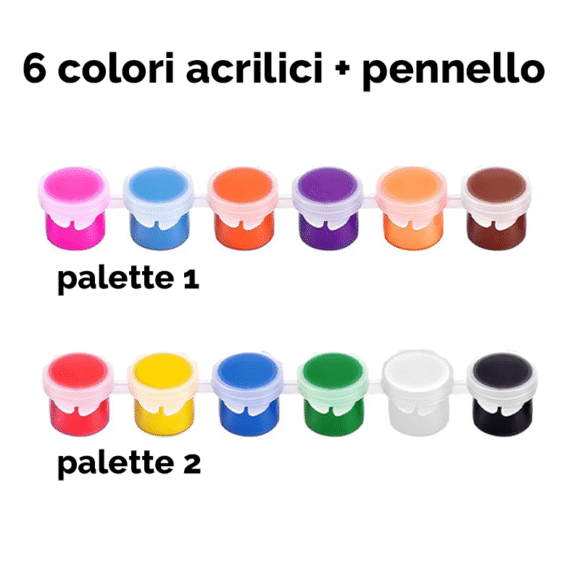 Acrilici mini per progetti COLORA il tuo RELAX +pennello incluso